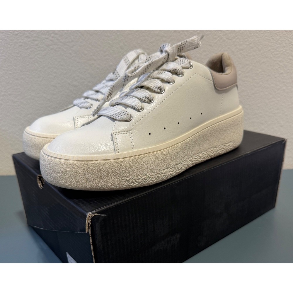 Shu Shop Sally Women Platform Sneakers White Mushroom Sneakers‎ Size 7.5 NEW